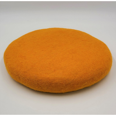 Rundes Sitzkissen aus Filz - Ø ca. 40 cm - ca. 5 cm dick: Helles Orange - Jaune d Or
