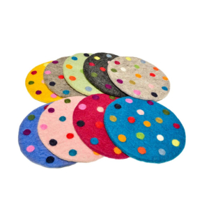 "Spotty" - Filz Untersetzer rund ca. 20 cm -...