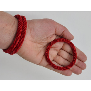 Armband, 3er Set - Kirschrot