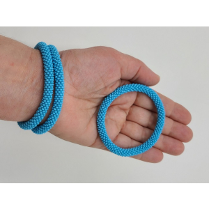 Armband, 3er Set - Blau Matt