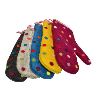 Topfhandschuh aus Filz Spotty rechte Hand - verschiedene Farben
