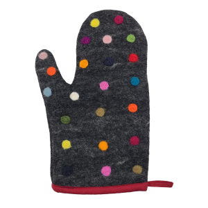 Topfhandschuh aus Filz Spotty Anthrazit rechte Hand