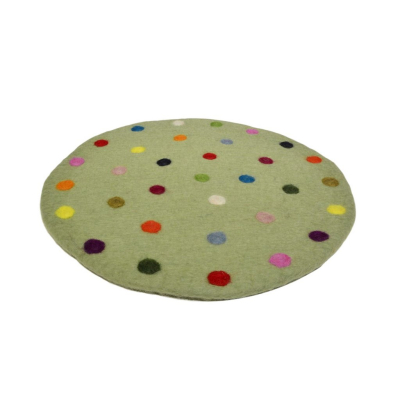 Sitzkissen rund ca. 35 cm "Spotty" - grün mit Tupfen