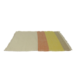 Tischset mit Streifen Beige/Orange/Gelb aus Baumwolle