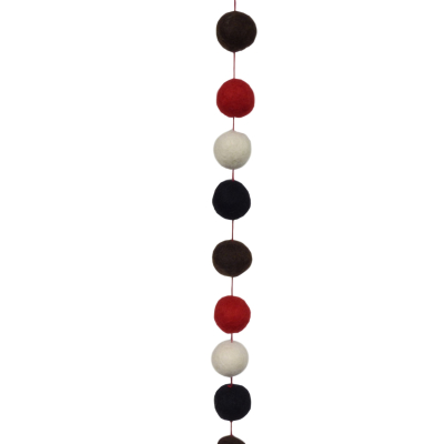 Filz Hänger - Dicke Kugeln Rot/Weiß/Schwarz/Schokolade - Länge ca. 150 cm