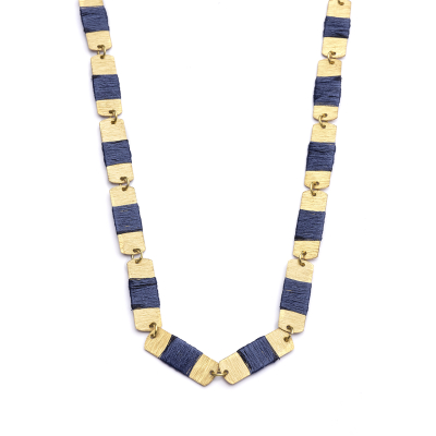 Halskette Kaia, rechteckig blau
