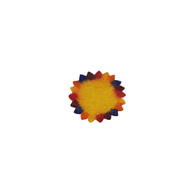 Filz Glas-Untersetzer Sonne rund Ø  ca. 9 cm Gelb