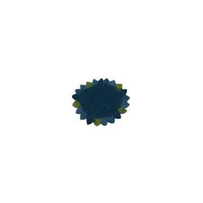Filz Glas-Untersetzer Sonne rund Ø  ca. 9 cm Tannenblau
