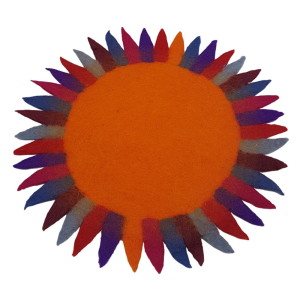 Filz Untersetzer Sonne rund Ø  ca. 44 cm Orange