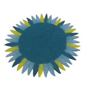 Filz Untersetzer Sonne rund Ø  ca. 44 cm Tannenblau