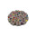 Filz Untersetzer rund - Grundfarbe Hellgrau mit bunten Akzenten