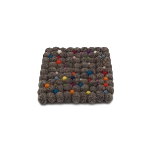 Filz Untersetzer eckig - Grundfarbe Dunkelbraun mit...