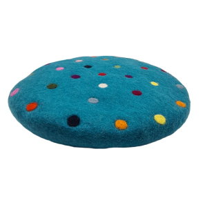 Sitzkissen Spotty aus Filz mit bunten Tupfen Ø ca. 35 cm, ca 5 cm d