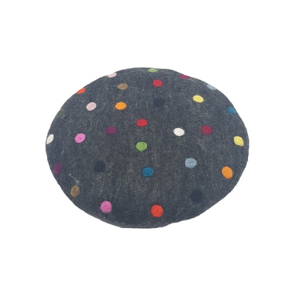 Sitzkissen "Spotty", Ø ca. 35 cm, ca 5 cm dick - Anthrazit