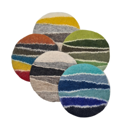 Filz Untersetzer rund "Zig-Zag" - Ø ca. 20 cm - verschiedene Farben
