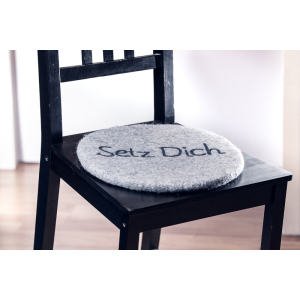 Filzkissen rund Ø 35 cm "Setz Dich" -...