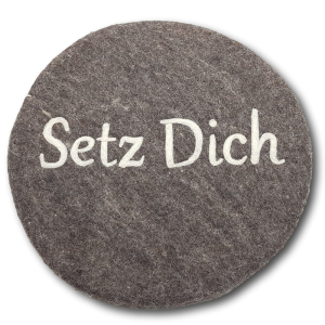 Filzkissen rund Ø 35 cm "Setz Dich" -...