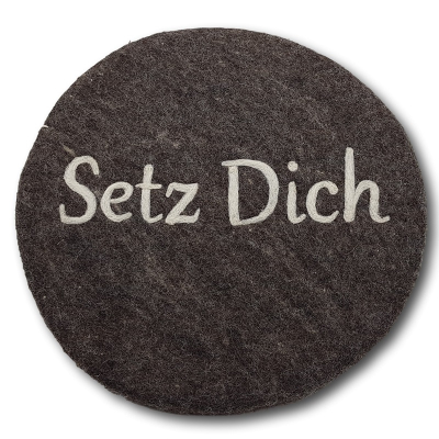 Filzkissen rund Ø 35 cm "Setz Dich" -  Anthrazit
