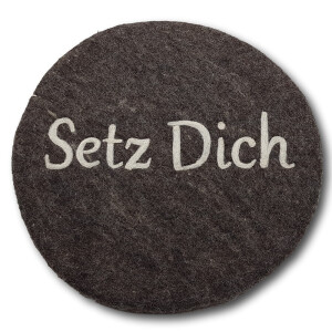 Filzkissen rund Ø 35 cm Setz Dich -  Anthrazit
