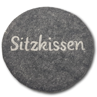 Filzkissen rund Ø 35 cm "Sitzkissen" -  Anthrazit