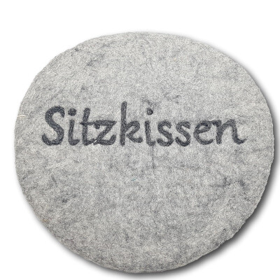 Filzkissen rund Ø 35 cm Sitzkissen -  Hellgrau