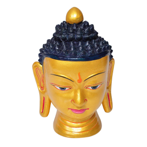Goldfarbener Terracotta Buddha Kopf - ca. 20 cm hoch