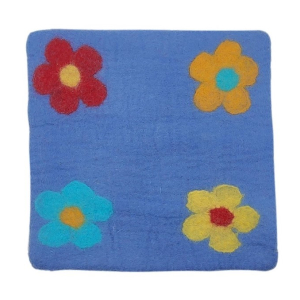 Filzkissen mit bunten Blumen ca. 35*35 - Kissenfarbe...