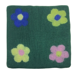 Filzkissen mit bunten Blumen ca. 35*35 - Kissenfarbe...