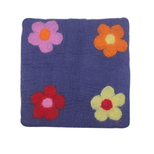 Filzkissen mit bunten Blumen ca. 35*35 - Kissenfarbe...