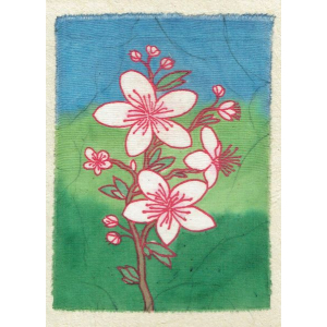 Batikkarte Kirschblüte