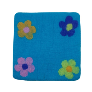 Filzkissen mit bunten Blumen ca. 35*35 - Kissenfarbe...