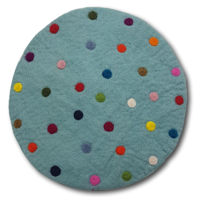 Sitzkissen rund ca. 35 cm "Spotty" - mint mit Tupfern