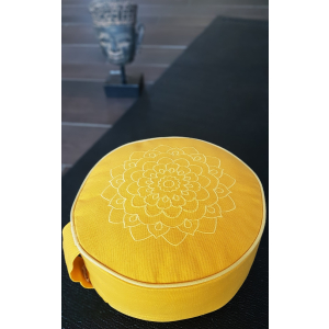 Yoga/Meditationskissen mit Stickerei (ca. Ø 25 cm / 10 cm hoch) - verschiedene Farben
