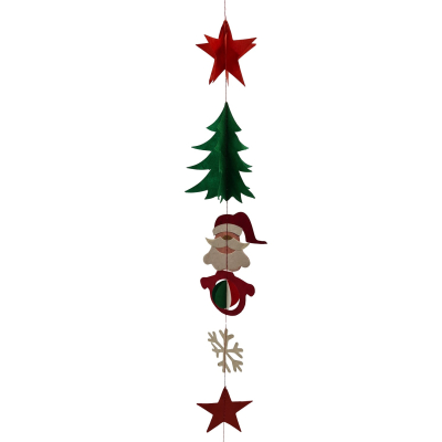 Papier Girlande aus Lokta Papier - Weihnachtsmann und Weihnachtsbaum 