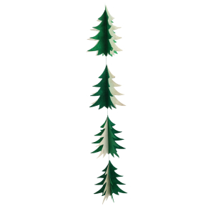 Papier Girlande aus Lokta Papier - Weihnachtsbaum, grün