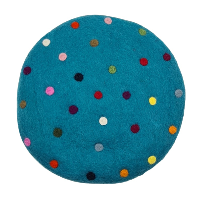 Sitzkissen "Spotty", Ø ca. 35 cm, ca 5 cm dick - Türkis