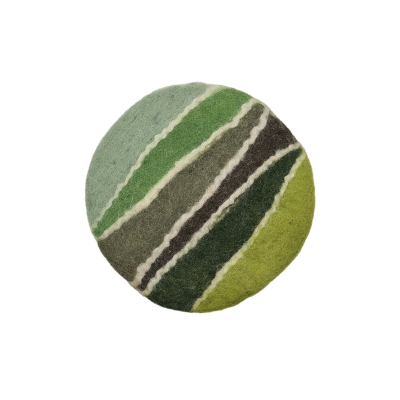 Filz Untersetzer rund "Zig-Zag" - Ø ca. 20 cm - Grün