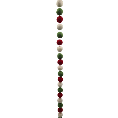 Filz Hänger - Dicke Kugeln - Rot/Weiß/Grün - Länge ca. 150 cm