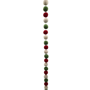 Filz Hänger - Dicke Kugeln Rot/Weiß/Grün - Länge ca. 150 cm