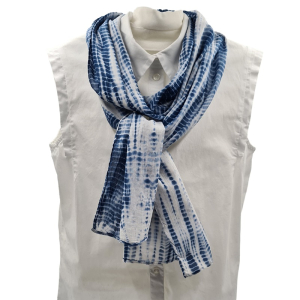 Shibori Batik Schal, Blau