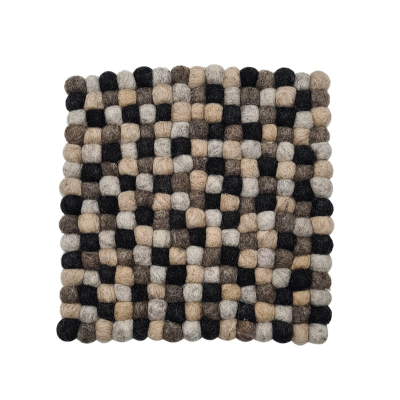Filz Untersetzer, dünne Kugeln ca. 21*21 cm - Natur/Schwarz