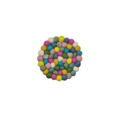Filz Untersetzer Rund dünne Kugeln ca. 10 cm - Frühlingsfarben