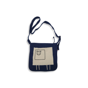 Umhängetasche - Motiv "Katze" Dunkelblau