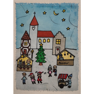 Grußkarte Weihnachtsmarkt am Tag