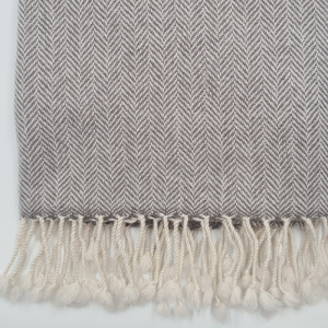 Wollschal Fischgrat, Beige (ca. 65 * 200 cm)