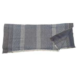 Breiter Schal mit Muster in Blau/Braun