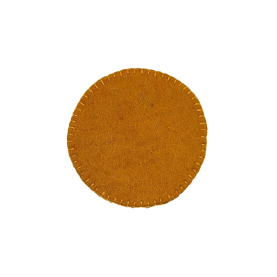 Glas-Untersetzer mit Ziernaht, Ø ca. 10 cm, Helles Orange (VE 6)