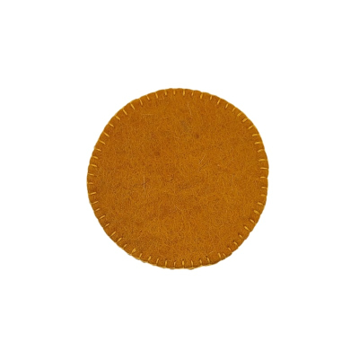 Glas-Untersetzer mit Ziernaht, Ø ca. 10 cm, Helles Orange (VE 6)