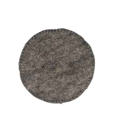 Glas-Untersetzer mit Ziernaht, Ø ca. 10 cm, Grau/Beige (VE 6)