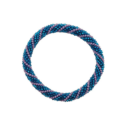 Armband, 3er Set - Muster #4 Blau mit Hell-Lila